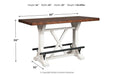 Valebeck White/Brown Counter Height Dining Table - Lara Furniture