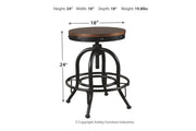Valebeck Brown/Black Counter Height Bar Stool (Set of 2) - Lara FurnitureBarstool