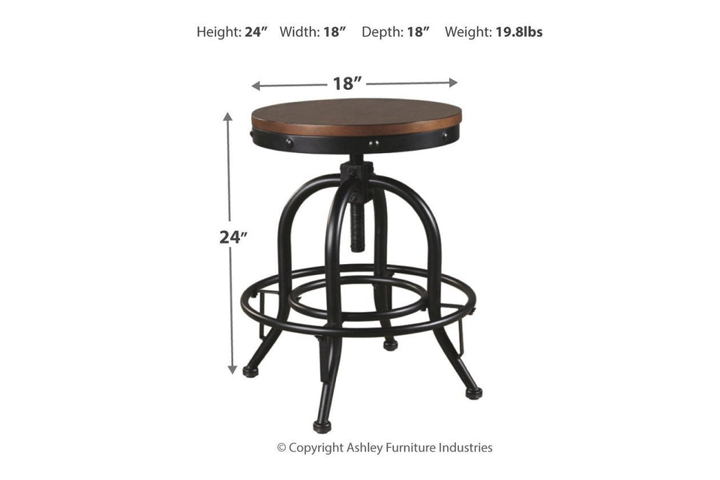 Valebeck Brown/Black Counter Height Bar Stool (Set of 2) - Lara Furniture