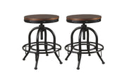 Valebeck Brown/Black Counter Height Bar Stool (Set of 2) - Lara FurnitureBarstool