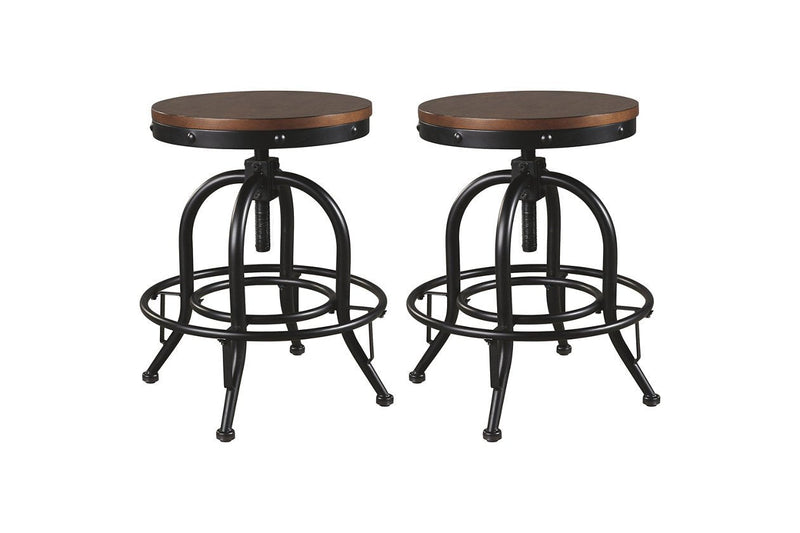 Valebeck Brown/Black Counter Height Bar Stool (Set of 2) - Lara FurnitureBarstool