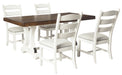 Valebeck White-Brown Dining Room Set - Lara Furniture