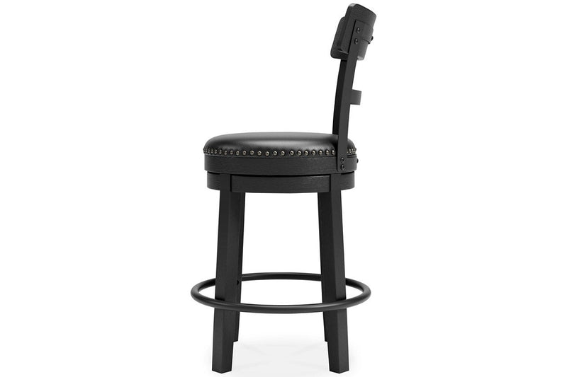 Valebeck Black Counter Height Bar Stool - Lara FurnitureBarstool