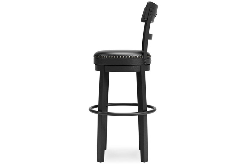 Valebeck Black Bar Height Bar Stool - Lara FurnitureBarstool