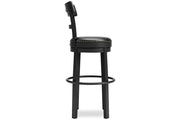 Valebeck Black Bar Height Bar Stool - Lara FurnitureBarstool