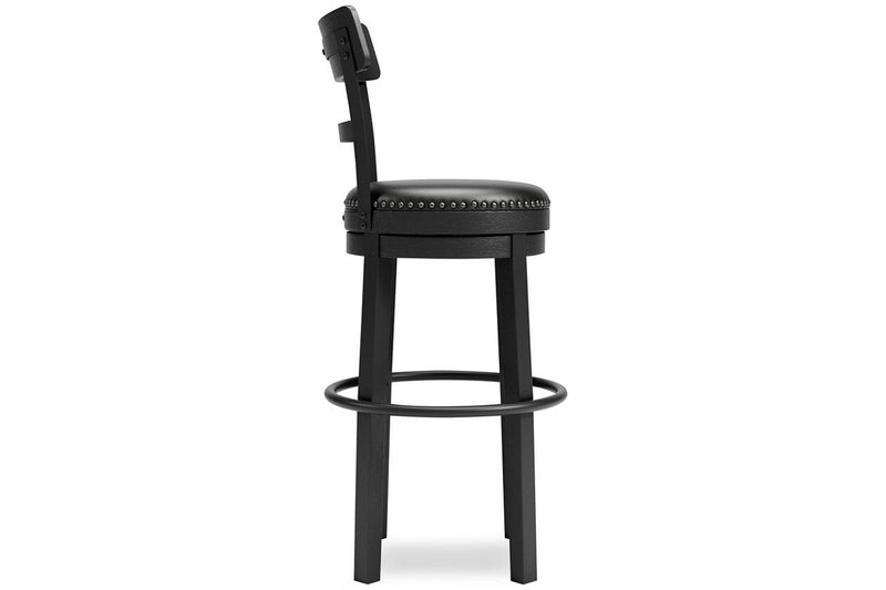 Valebeck Black Bar Height Bar Stool - Lara FurnitureBarstool