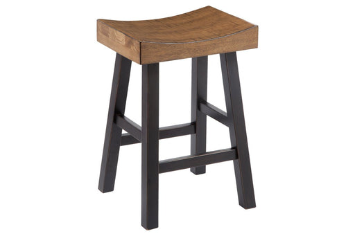 Glosco Medium Brown/Dark Brown Counter Height Bar Stool (Set of 2) - Lara Furniture