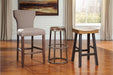 Glosco Medium Brown/Dark Brown Bar Height Bar Stool (Set of 2) - Lara Furniture