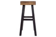 Glosco Medium Brown/Dark Brown Bar Height Bar Stool (Set of 2) - Lara Furniture