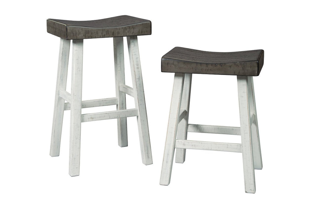 Glosco Brown Gray/Antique White Counter Height Bar Stool (Set of 2) - Lara Furniture