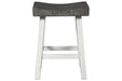 Glosco Brown Gray/Antique White Counter Height Bar Stool (Set of 2) - Lara Furniture