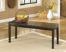 Owingsville Black/Brown Dining Bench - Lara Furniture