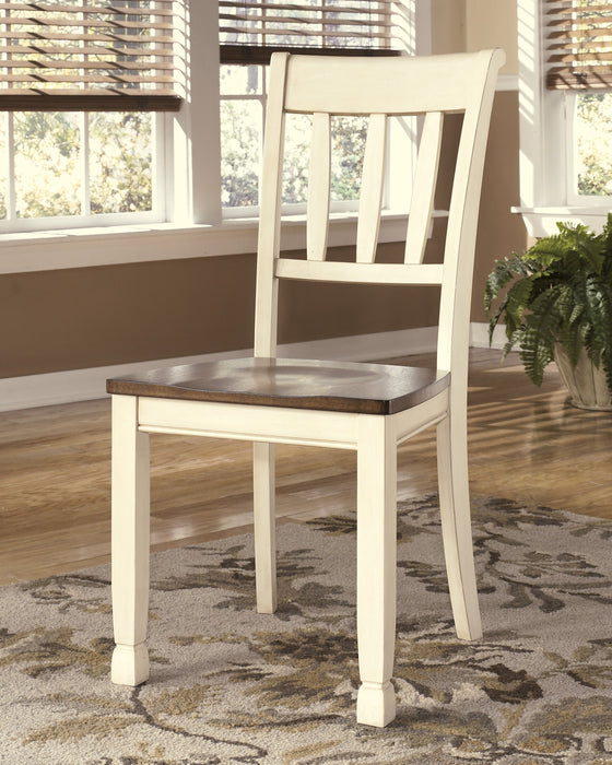 Whitesburg Brown-Cottage White Round Dining Room Set - Lara Furniture