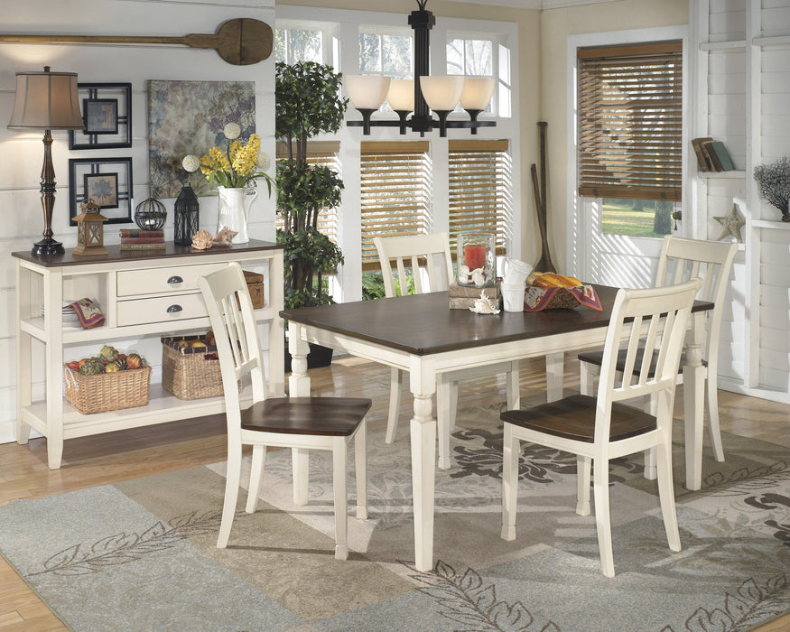 Whitesburg Brown-Cottage White Rectangular Dining Room Set - Lara Furniture