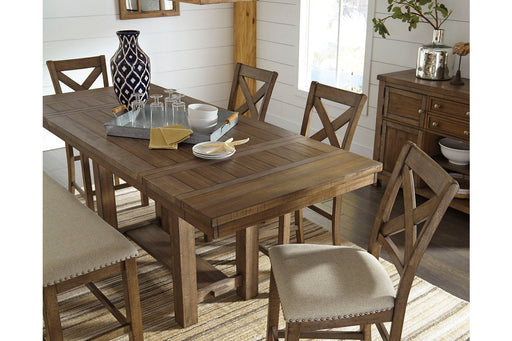 Moriville Grayish Brown Counter Height Dining Extension Table - Lara Furniture