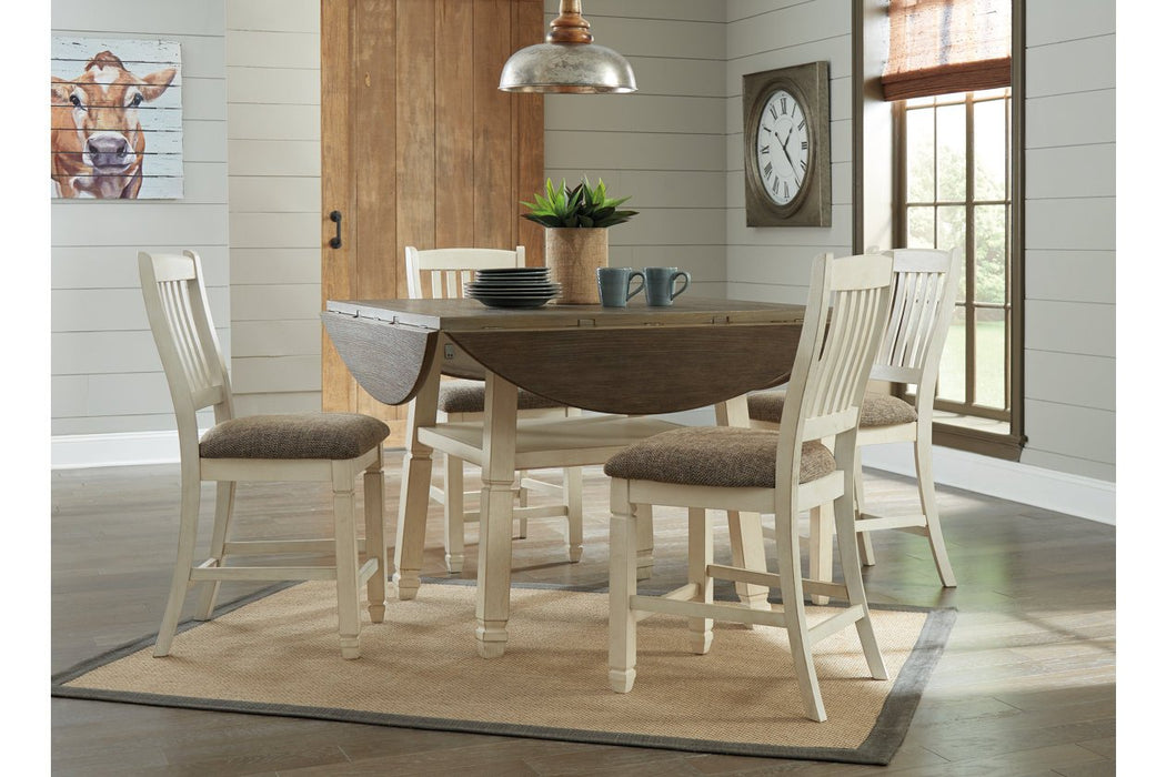 Bolanburg Two-tone Counter Height Dining Drop Leaf Table - Lara Furniture
