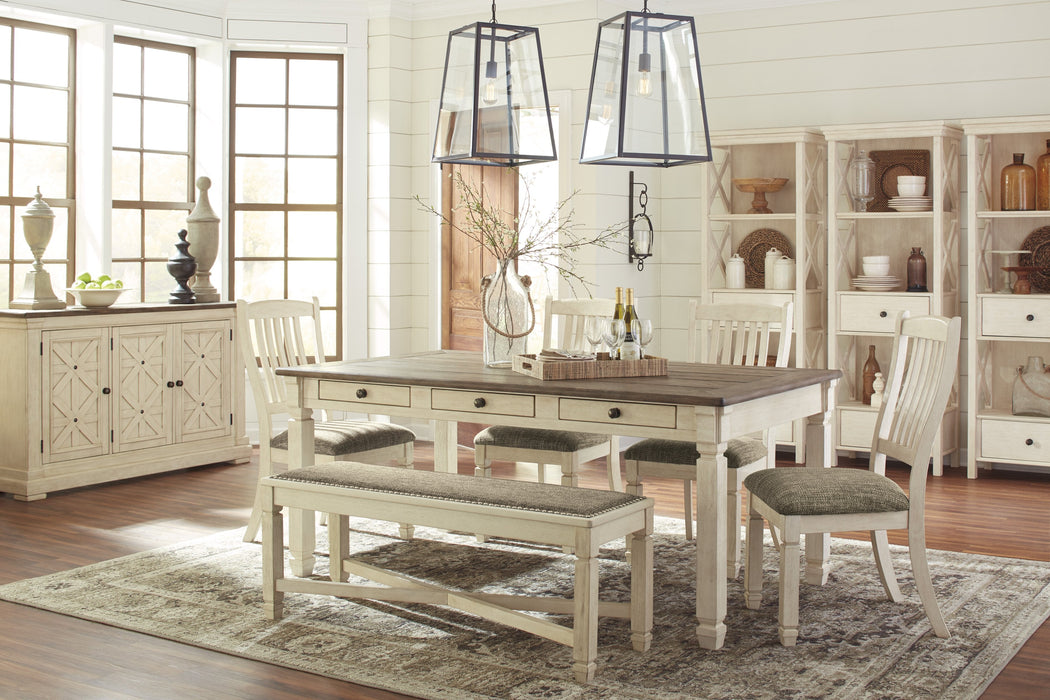Bolanburg Antique White-Oak Dining Room Set - Lara Furniture