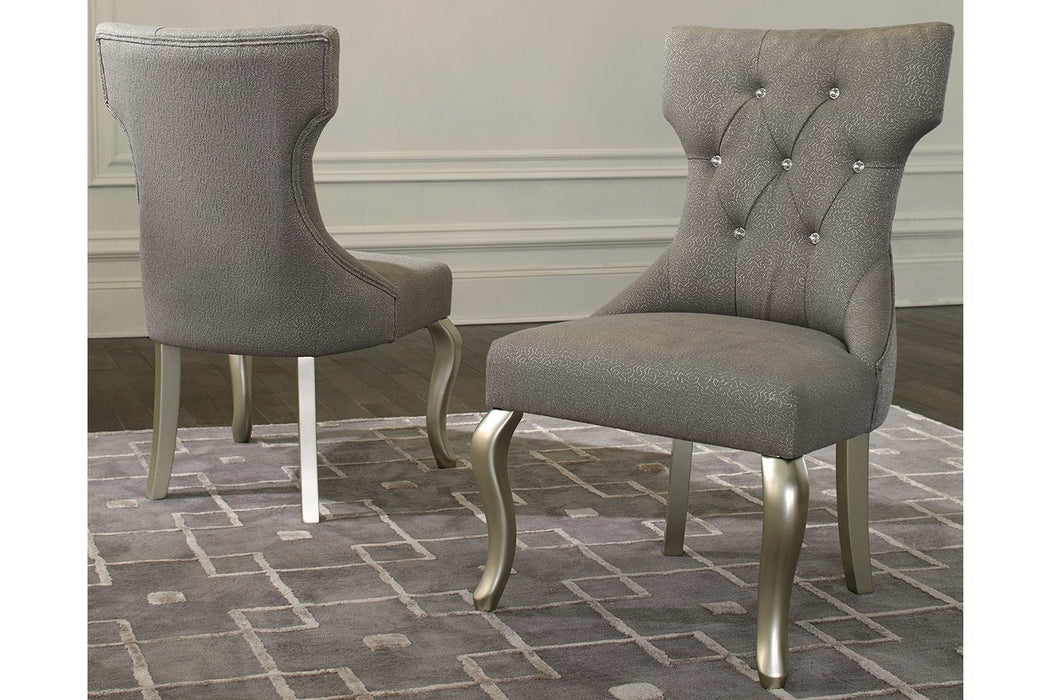 Coralayne Silver/White Dining Chair (Set of 2) - Lara Furniture