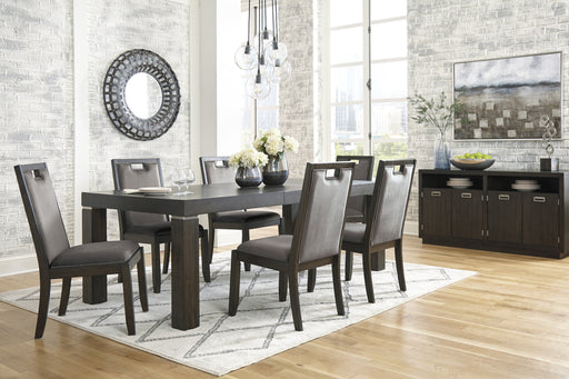 Hyndell Dark Brown Dining Room Set - Lara Furniture