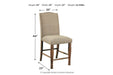 Lettner Gray/Brown Counter Height Bar Stool (Set of 2) - Lara Furniture