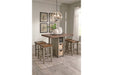 Lettner Gray/Brown Counter Height Dining Table and Bar Stools (Set of 5) - Lara Furniture