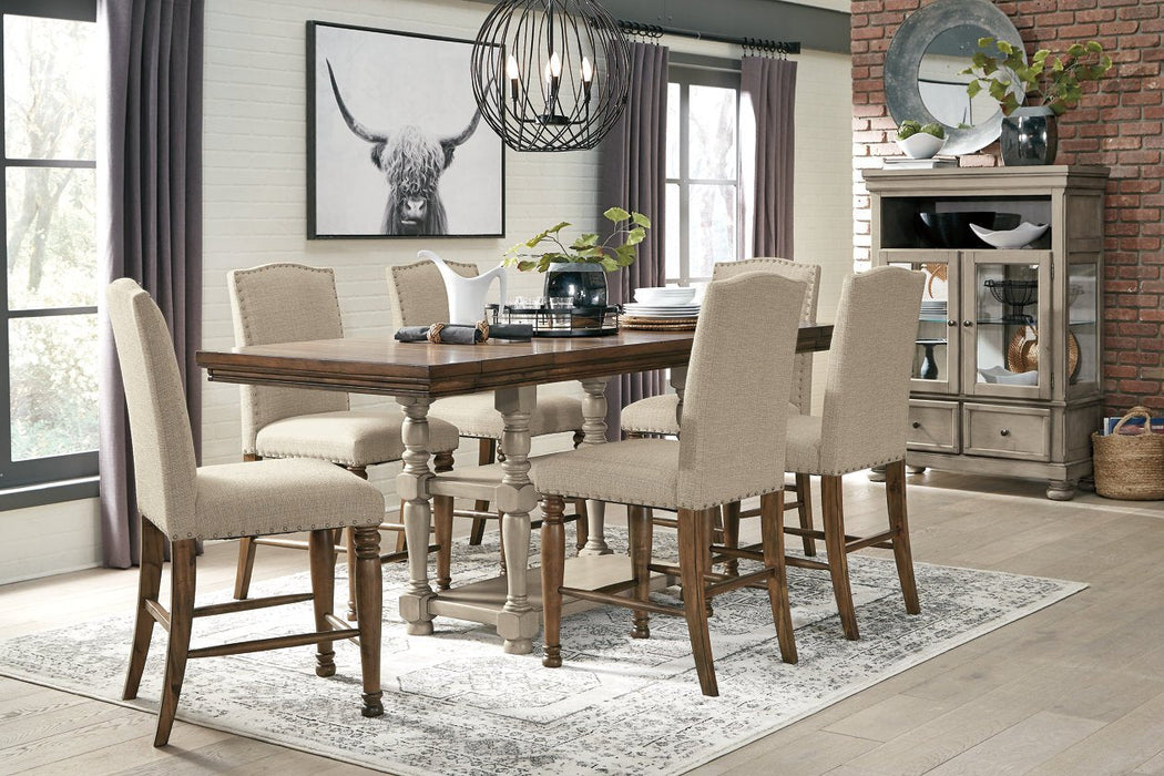 Lettner Gray/Brown Counter Height Dining Extension Table - Lara Furniture