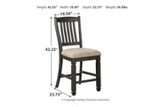 Tyler Creek Black/Grayish Brown Counter Height Bar Stool (Set of 2) - Lara FurnitureBarstool