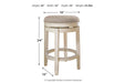 Realyn Chipped White Counter Height Bar Stool - Lara Furniture