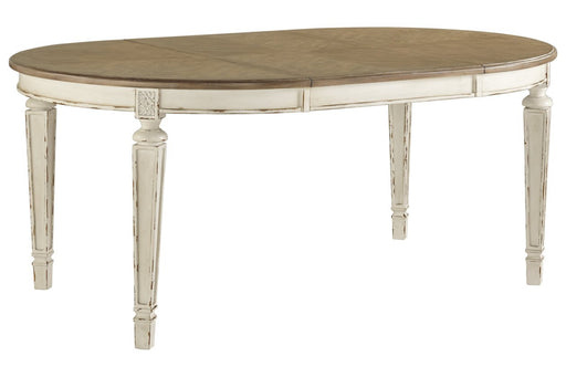 Realyn Chipped White Dining Extension Table - Lara Furniture