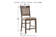 Johurst Grayish Brown/Beige Counter Height Bar Stool (Set of 2) - Lara Furniture