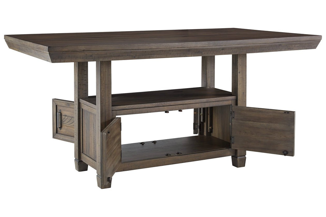 Johurst Grayish Brown Counter Height Dining Table - Lara Furniture