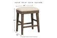 Wyndahl Rustic Brown Counter Height Bar Stool (Set of 2) - Lara Furniture