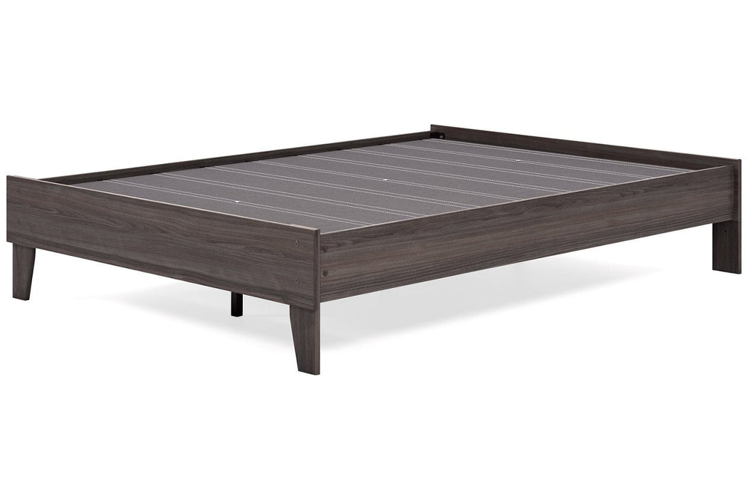 Brymont Dark Gray Full Platform Bed - Lara Furniture