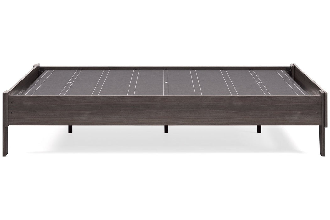Brymont Dark Gray Full Platform Bed - Lara Furniture