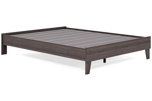 Brymont Dark Gray Queen Platform Bed - Lara Furniture