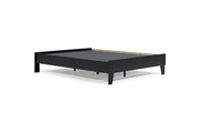 Flannia Black Queen Platform Bed - Lara FurnitureQueen Bed
