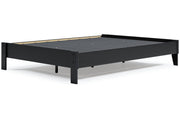 Flannia Black Queen Platform Bed - Lara FurnitureQueen Bed