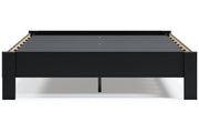 Flannia Black Queen Platform Bed - Lara FurnitureQueen Bed