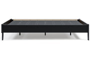 Flannia Black Queen Platform Bed - Lara FurnitureQueen Bed