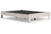 Shawburn Whitewash Queen Platform Bed - Lara FurnitureQueen Bed
