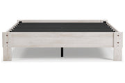 Shawburn Whitewash Queen Platform Bed - Lara FurnitureQueen Bed