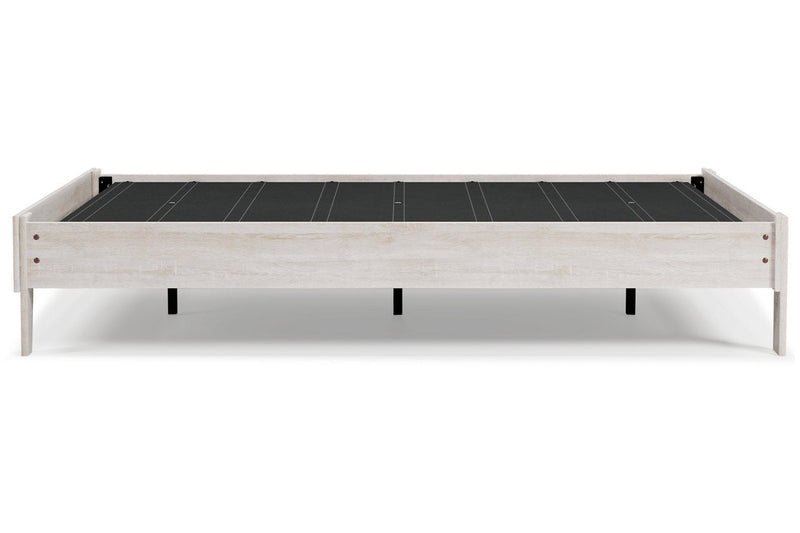 Shawburn Whitewash Queen Platform Bed - Lara FurnitureQueen Bed