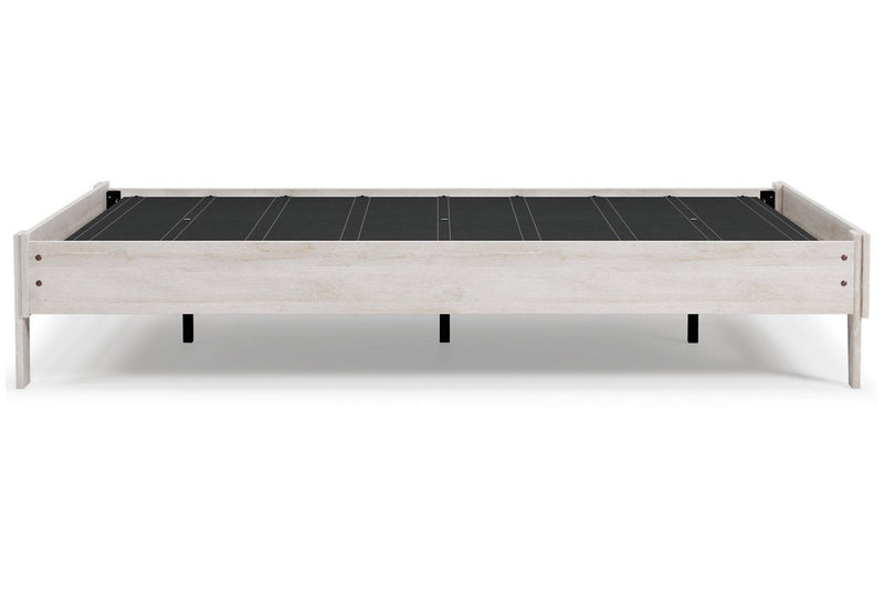 Shawburn Whitewash Queen Platform Bed - Lara FurnitureQueen Bed