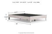 Shawburn Whitewash Queen Platform Bed - Lara FurnitureQueen Bed