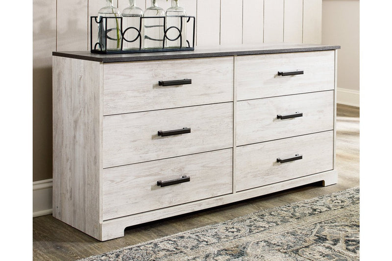 Shawburn Whitewash/Charcoal Gray Dresser - EB4121-131 - Lara Furniture