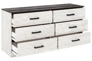 Shawburn Whitewash/Charcoal Gray Dresser - EB4121-131 - Lara Furniture