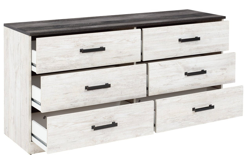 Shawburn Whitewash/Charcoal Gray Dresser - EB4121-131 - Lara Furniture