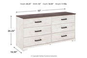 Shawburn Whitewash/Charcoal Gray Dresser - EB4121-131 - Lara Furniture