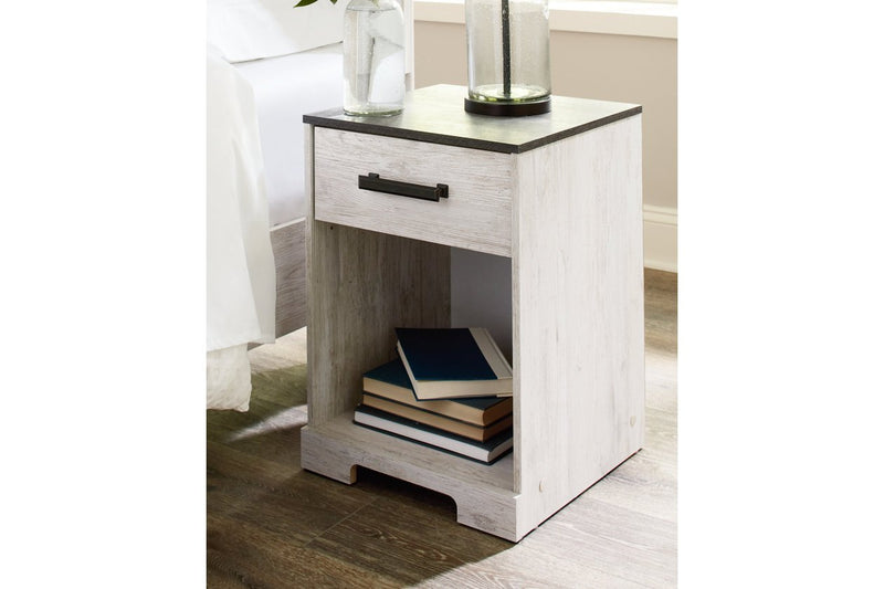 Shawburn Whitewash/Charcoal Gray Nightstand - EB4121-191 - Lara Furniture