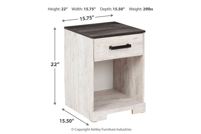 Shawburn Whitewash/Charcoal Gray Nightstand - EB4121-191 - Lara Furniture